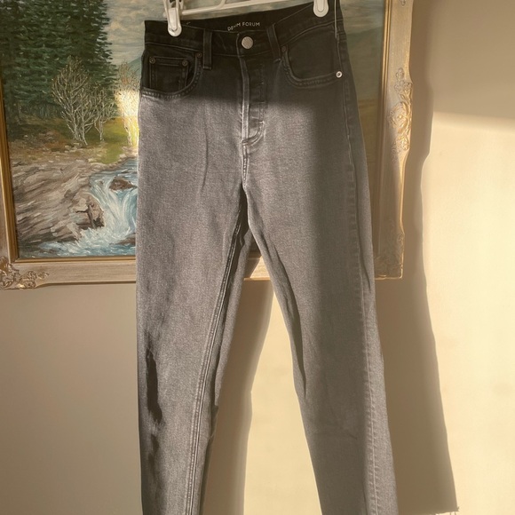 DENIM FORUM THE YOKO HIGH RISE SLIM 28L sz23 Charcoal High-Rise Jeans - Picture 2 of 9